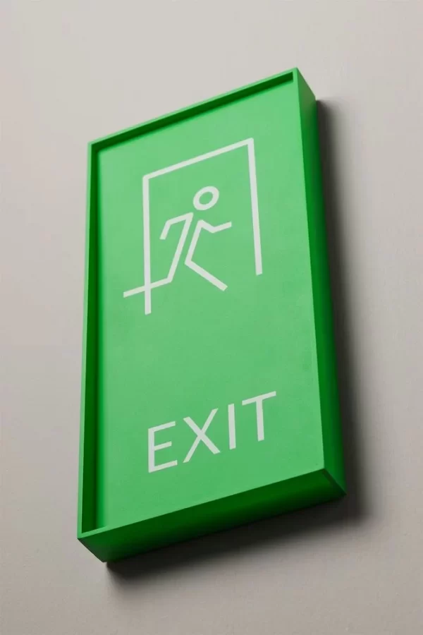 Backlit exit signs