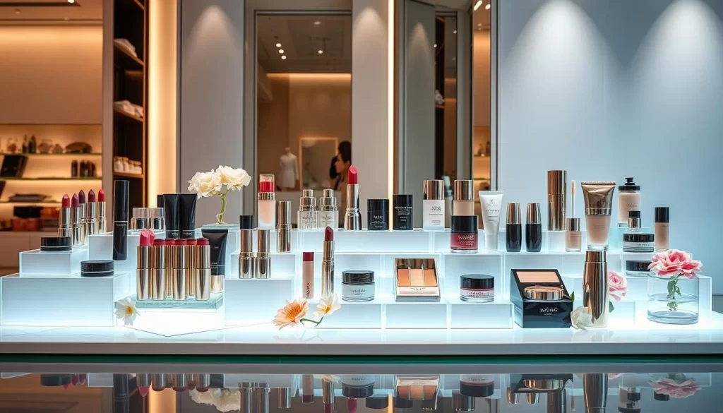beauty product showcase